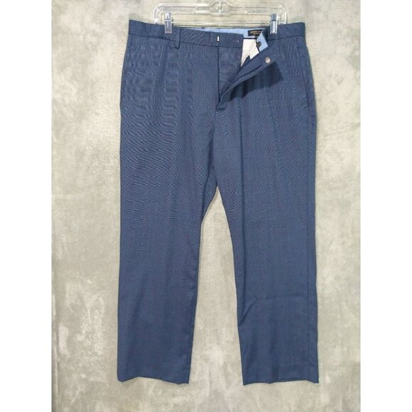 Banana Republic Dress Pants Mens 36x30 Blue Wool Tailored Slim Fit Mid Rise - Picture 1 of 11